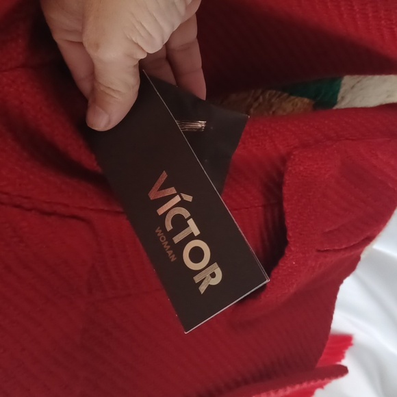 Victor Alfaro Red Wool blend Jacket, Size 16W - Picture 4 of 7